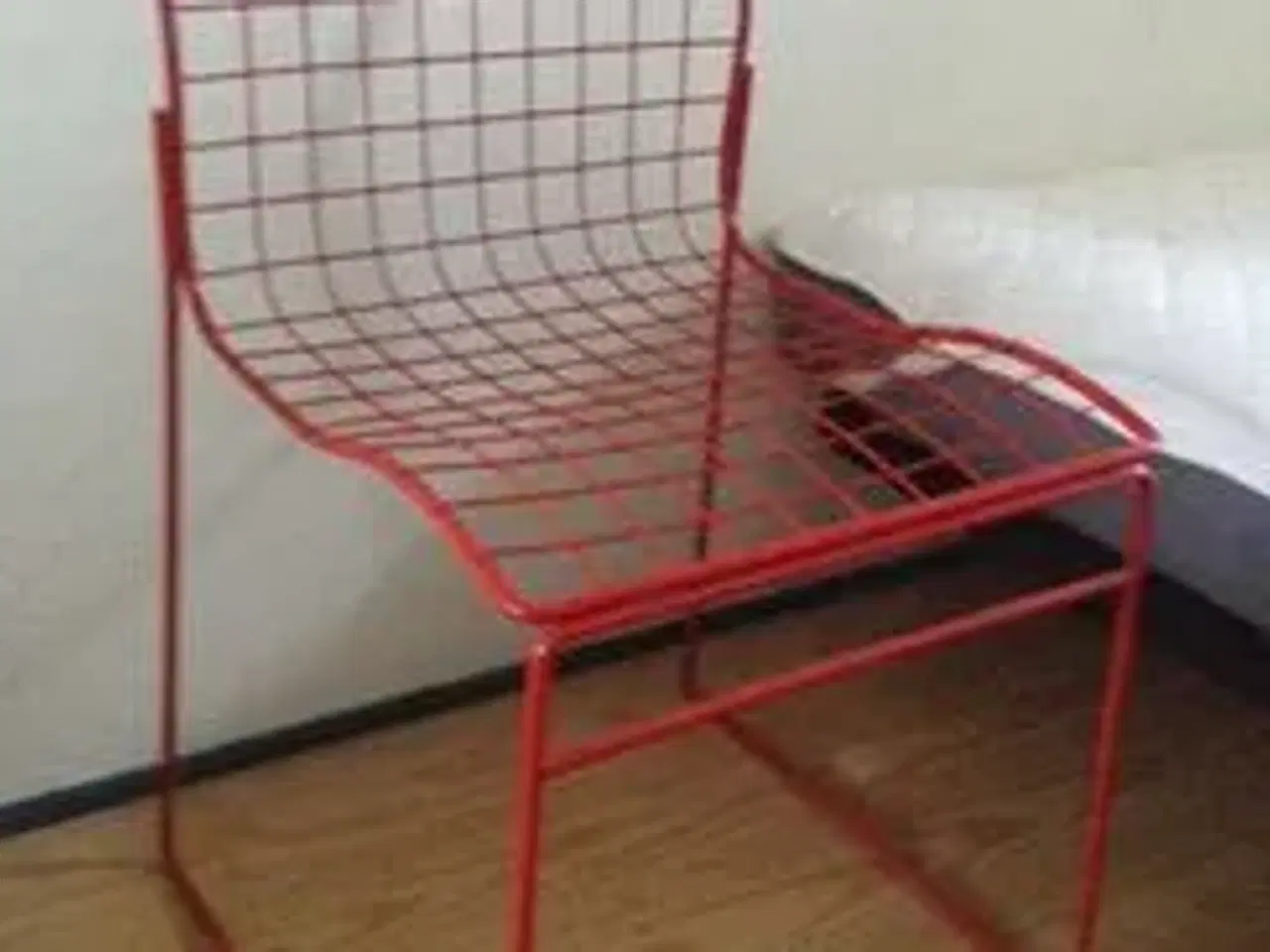 Billede 1 - retro stol af rødmalet metal