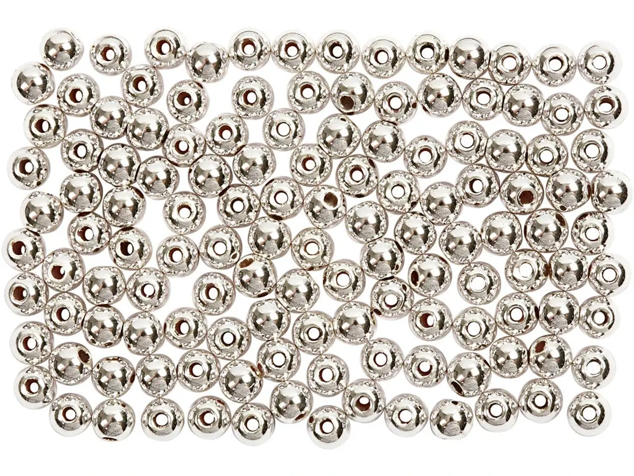 Billede 1 - Voksperler, diam. 3 mm, hulstr. 0,7 mm, sølv, 150stk./ 1 pk.