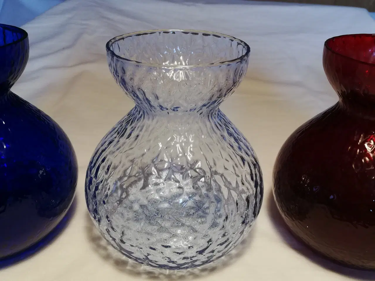 Billede 5 - 6 Hyacintglas runde hamret fra Kastrup/Fyens Glasv