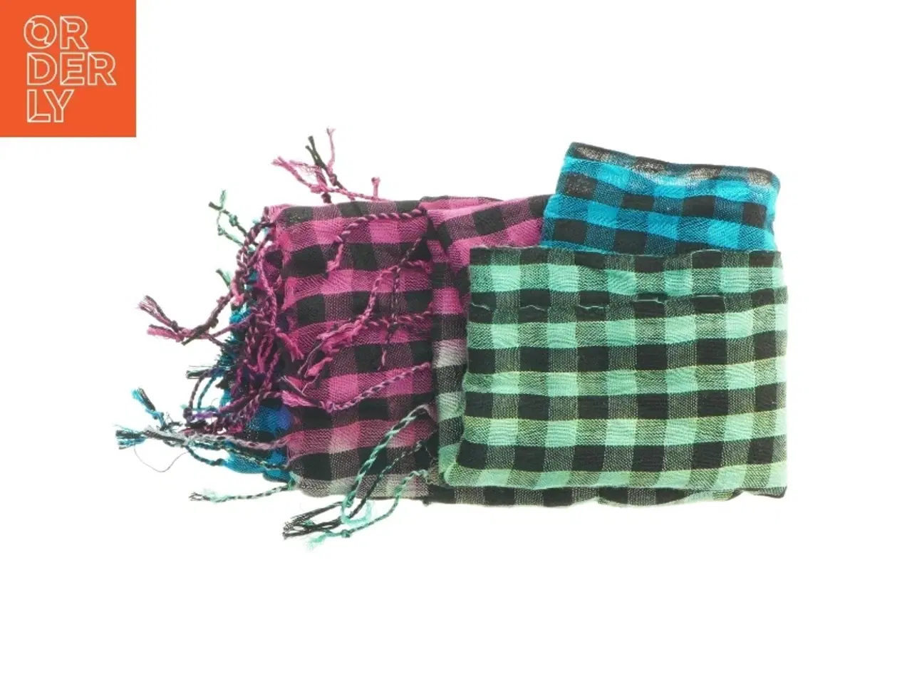 Billede 2 - Tørklæde med tern(str. 160x54 cm) (str. 160x54 cm)