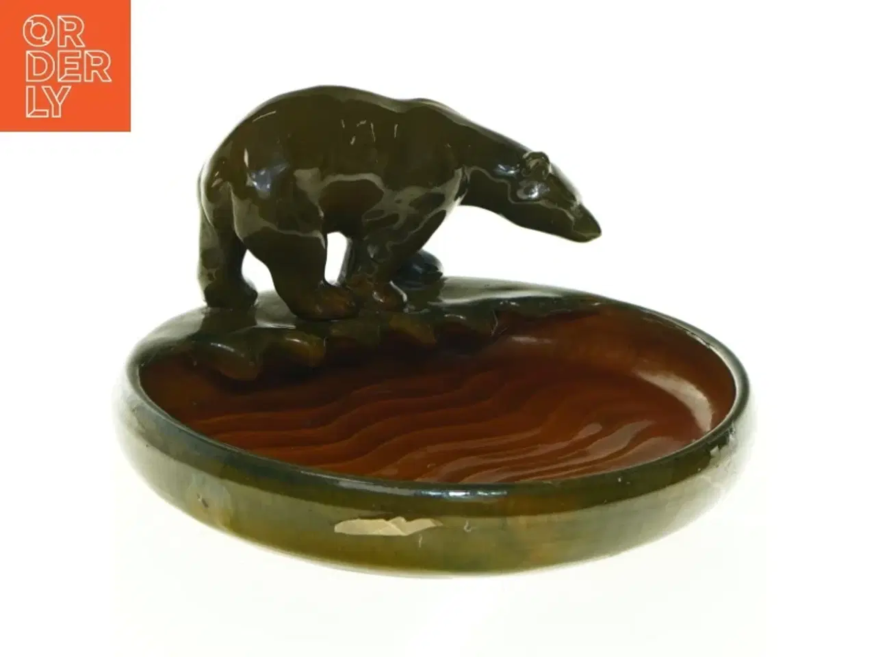 Billede 1 - Keramikaskebæger med bjørnefigur (str. 10 x 3 cm høj. diameter, 18 cm)