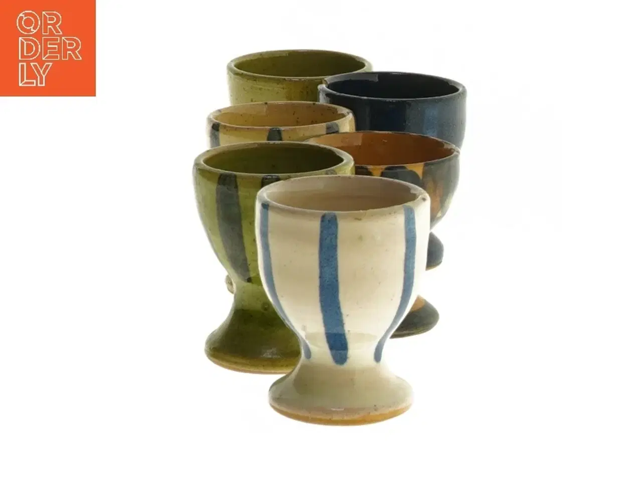 Billede 2 - Sæt af æggebægre i keramik (str. Ø 4,5x5,5 cm)