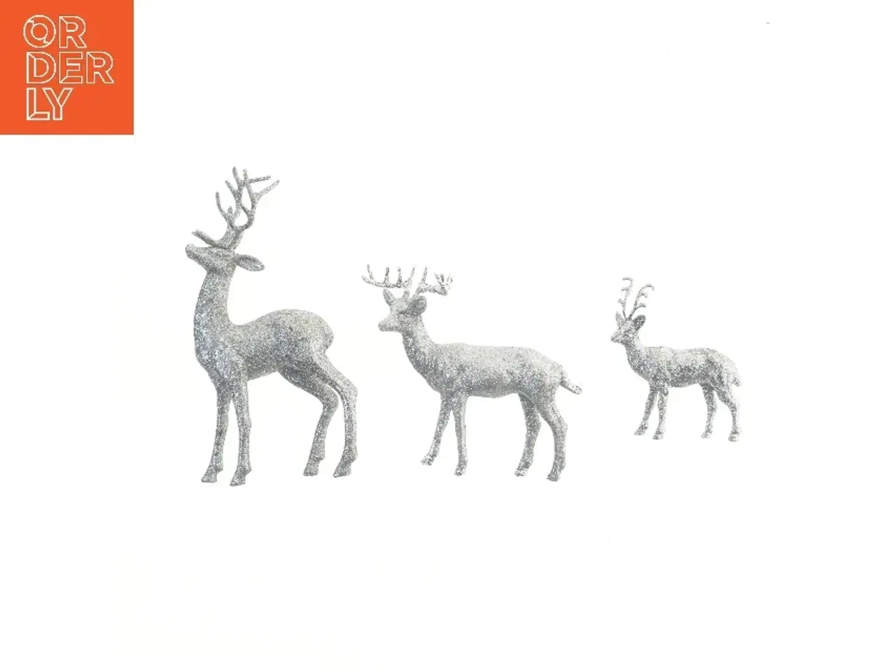 Billede 1 - Sæt med 3 glitrende rensdyrfigurer (str. 28x18x12 cm)