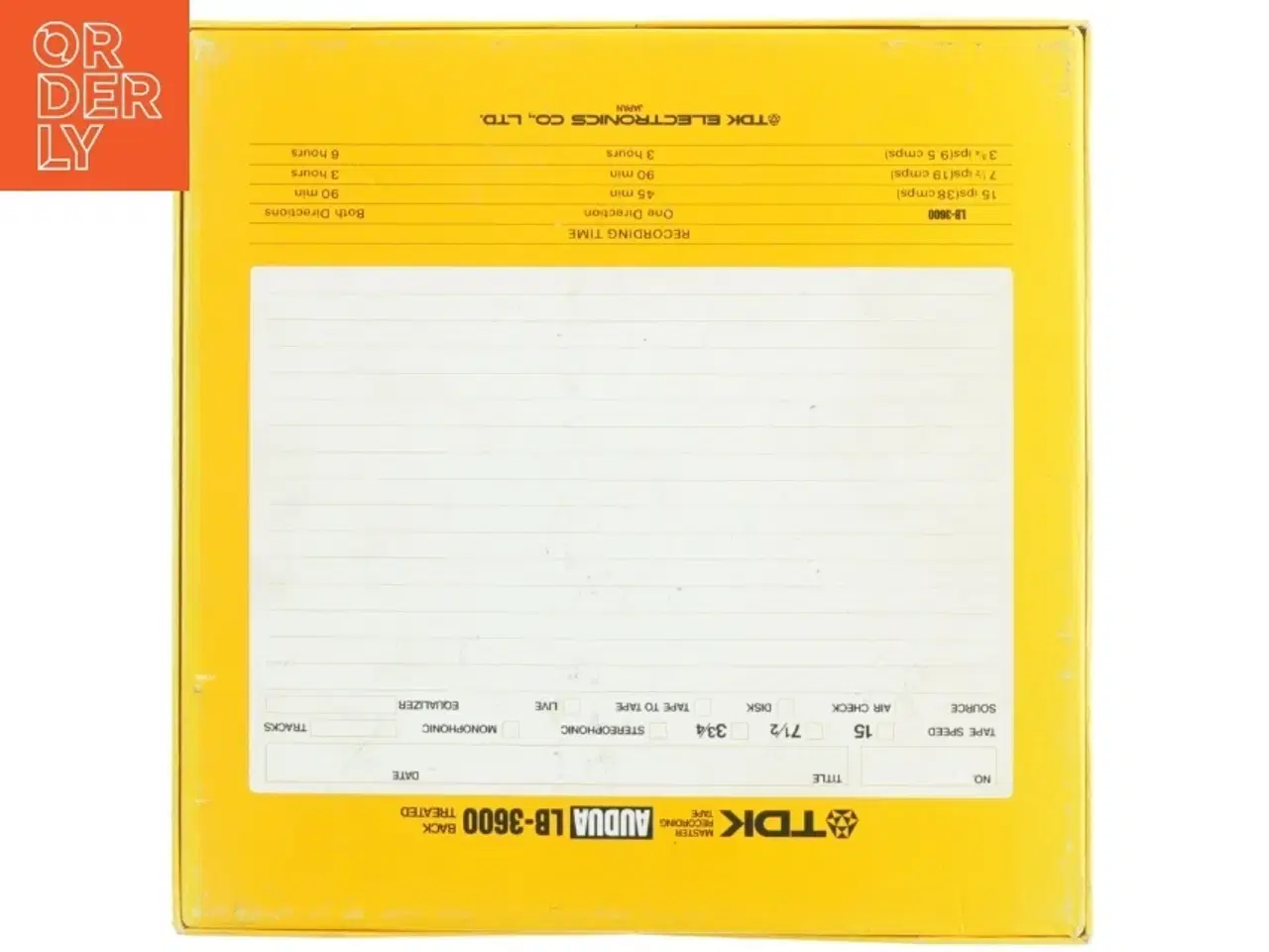 Billede 4 - TDK Audua LB 3600 spolebånd på NAB metalspole (str. 28 x 28 cm)