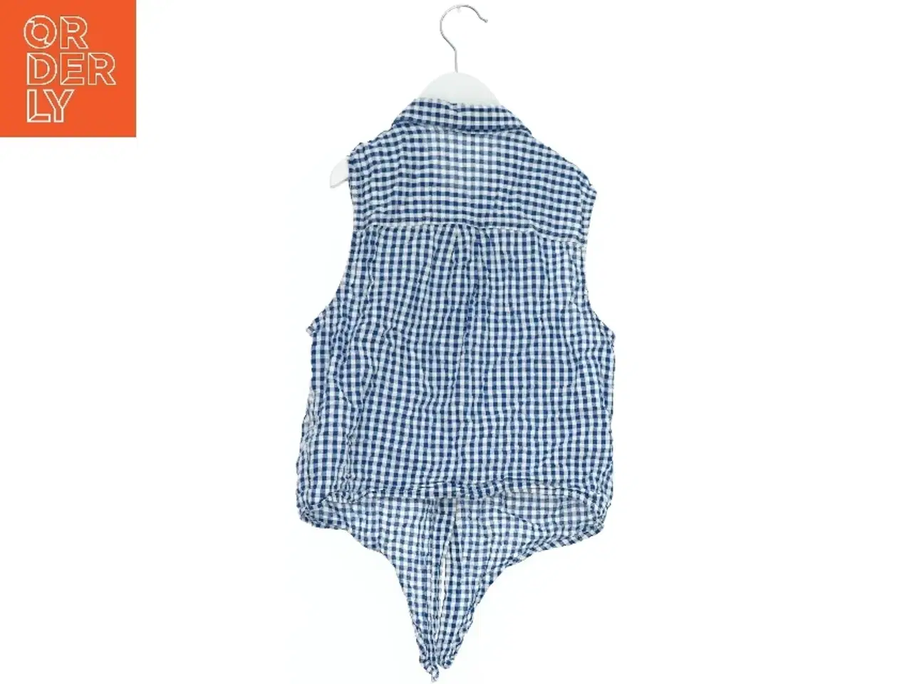 Billede 2 - Kortærmet bodystocking med blå/hvide tern fra H&M (str. 158)