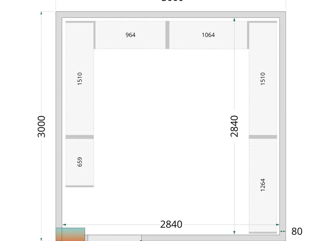 Billede 2 -  Tefcold Kølerum – 3000 x 3000 x 2200 mm – CRPF303