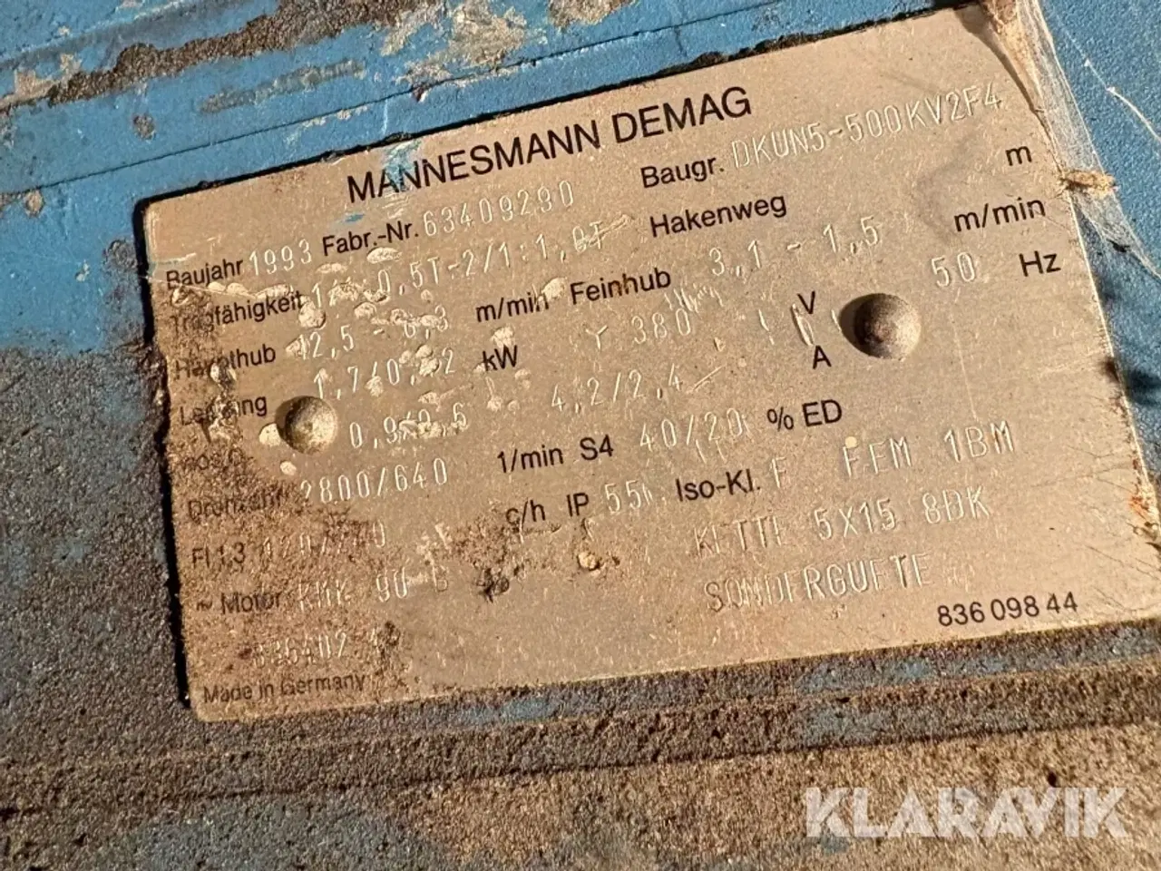 Billede 6 - Elektrisk talje Demag 1T