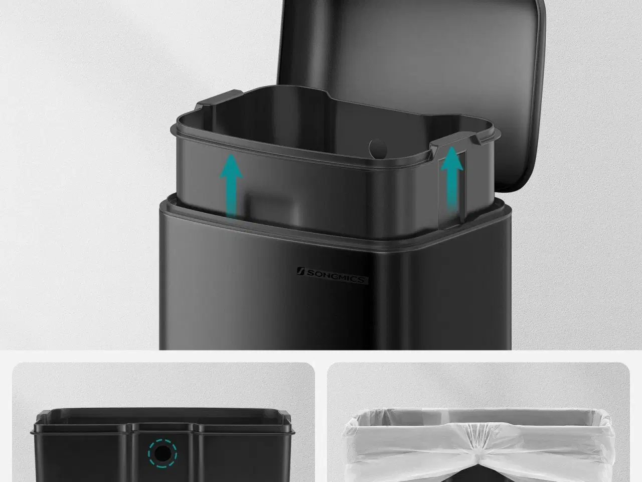 Billede 5 - Pedalspand 30 l – stål med inderspand og soft close, sort