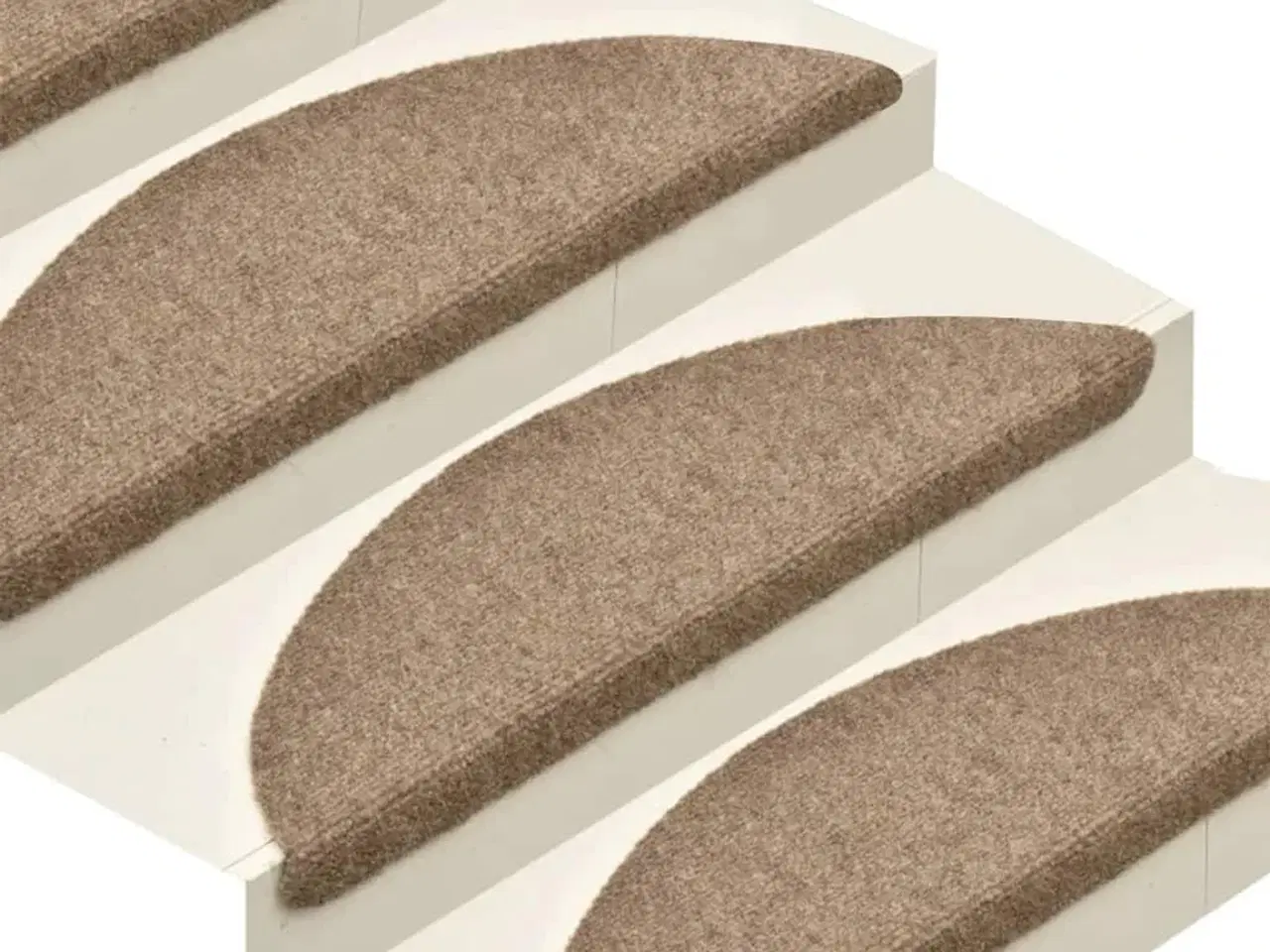 Billede 4 - Selvklæbende trappemåtter 15 stk. 65x21x4 cm tuftet cremefarvet