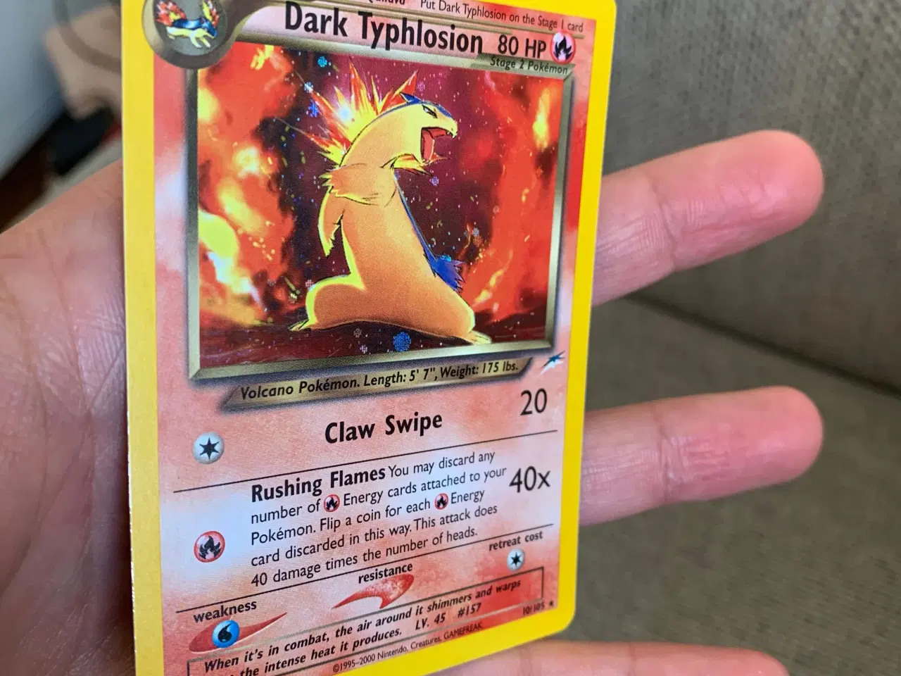 Billede 4 - Pokemon Dark Typhlosion holo kort, Excellent/nm st