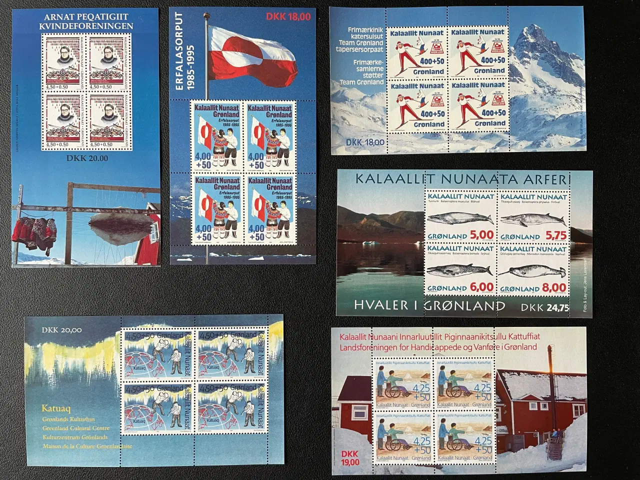 Billede 1 - Grønland - 6 forskellige postfriske miniblokke