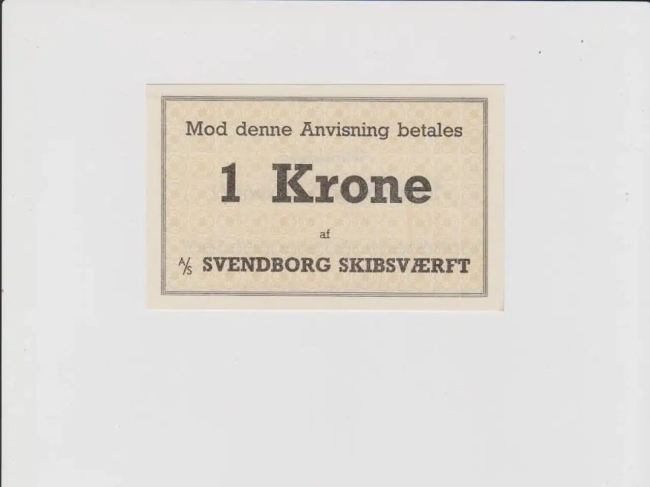 Billede 1 - svendborg skibsværft 1 krone