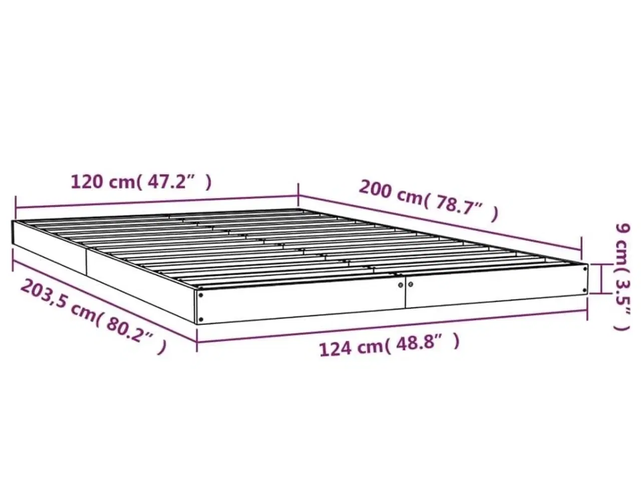 Billede 8 - Sengeramme 120x200 cm massivt fyrretræ