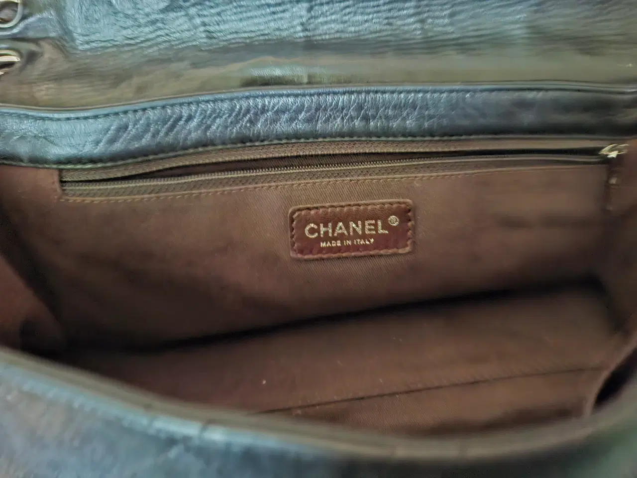 Billede 4 - Chanel taske sort quiltet læder grå / brun kanLOT