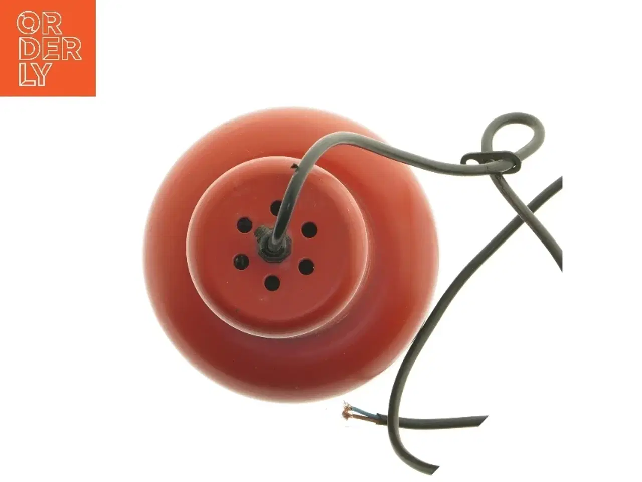 Billede 3 - Rød pendellampe (str. Ø 15 cm længde 19 cm)