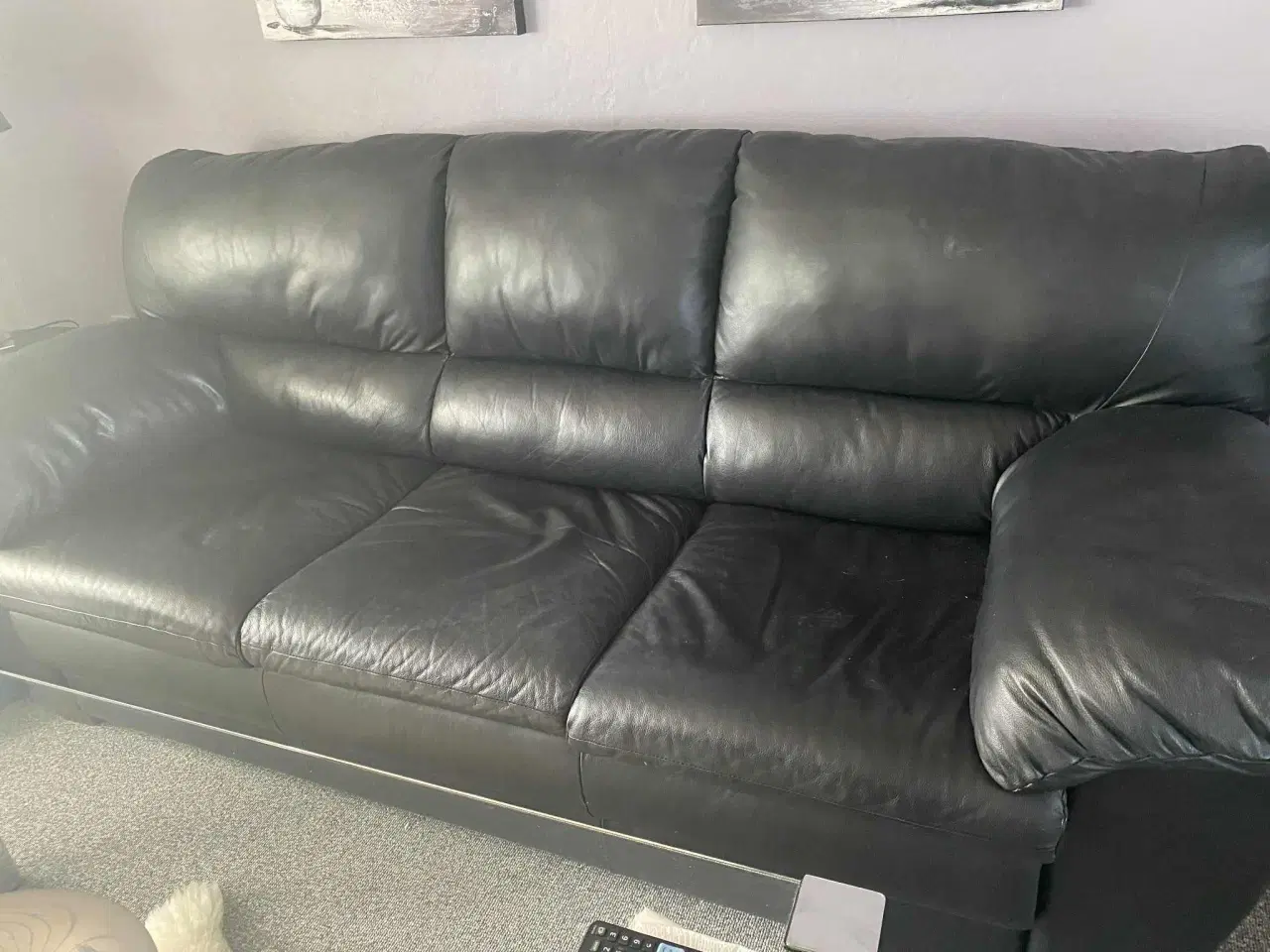 Billede 1 - Lædersofa sæt