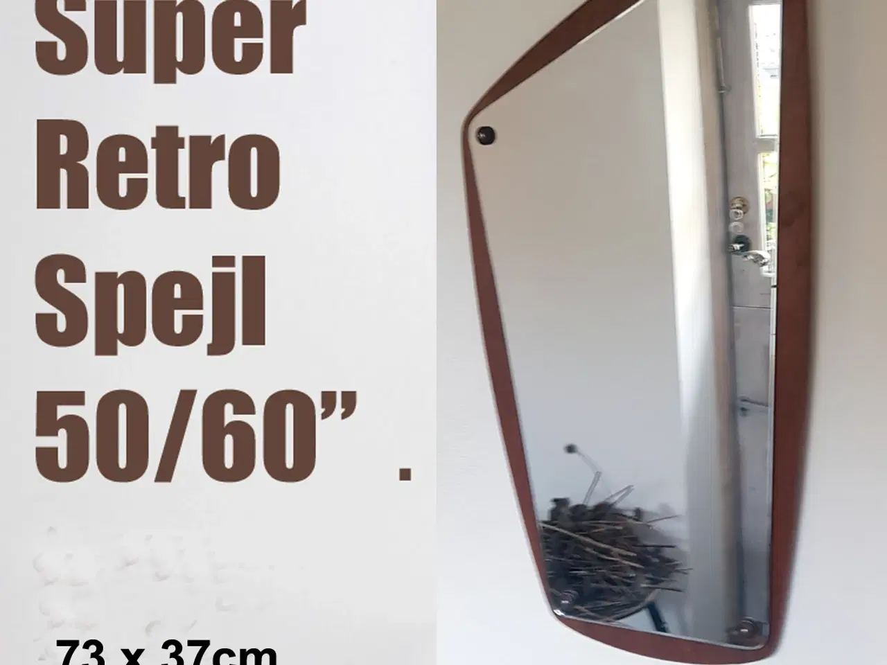 Billede 1 - Retro Spejl   1960/70"  T E A K