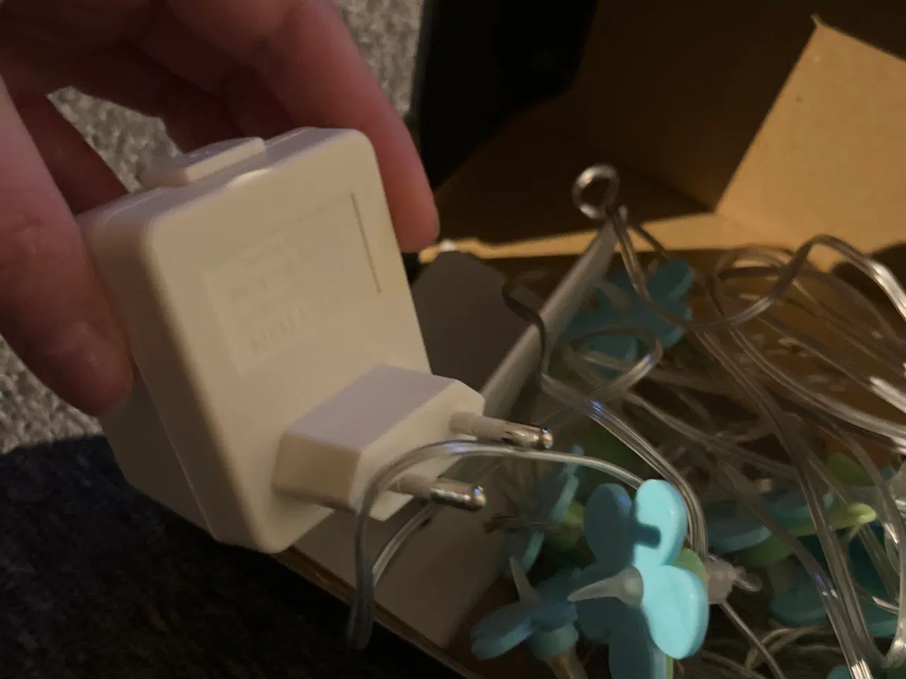 Billede 4 - Grøn og blå blomster lys kæde