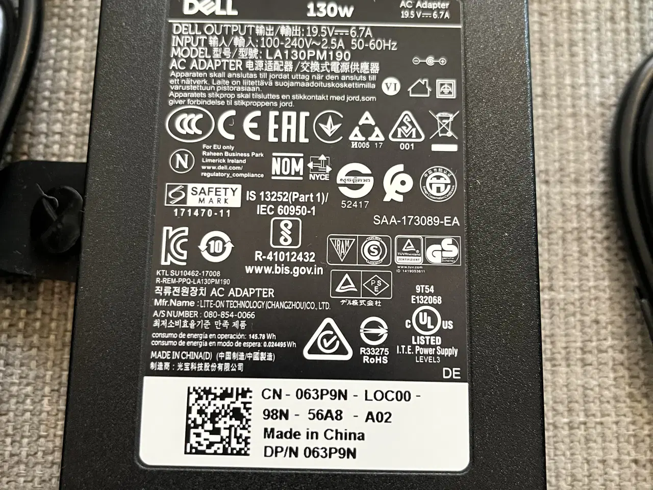 Billede 2 - Dell oplader 130W 7,4mm