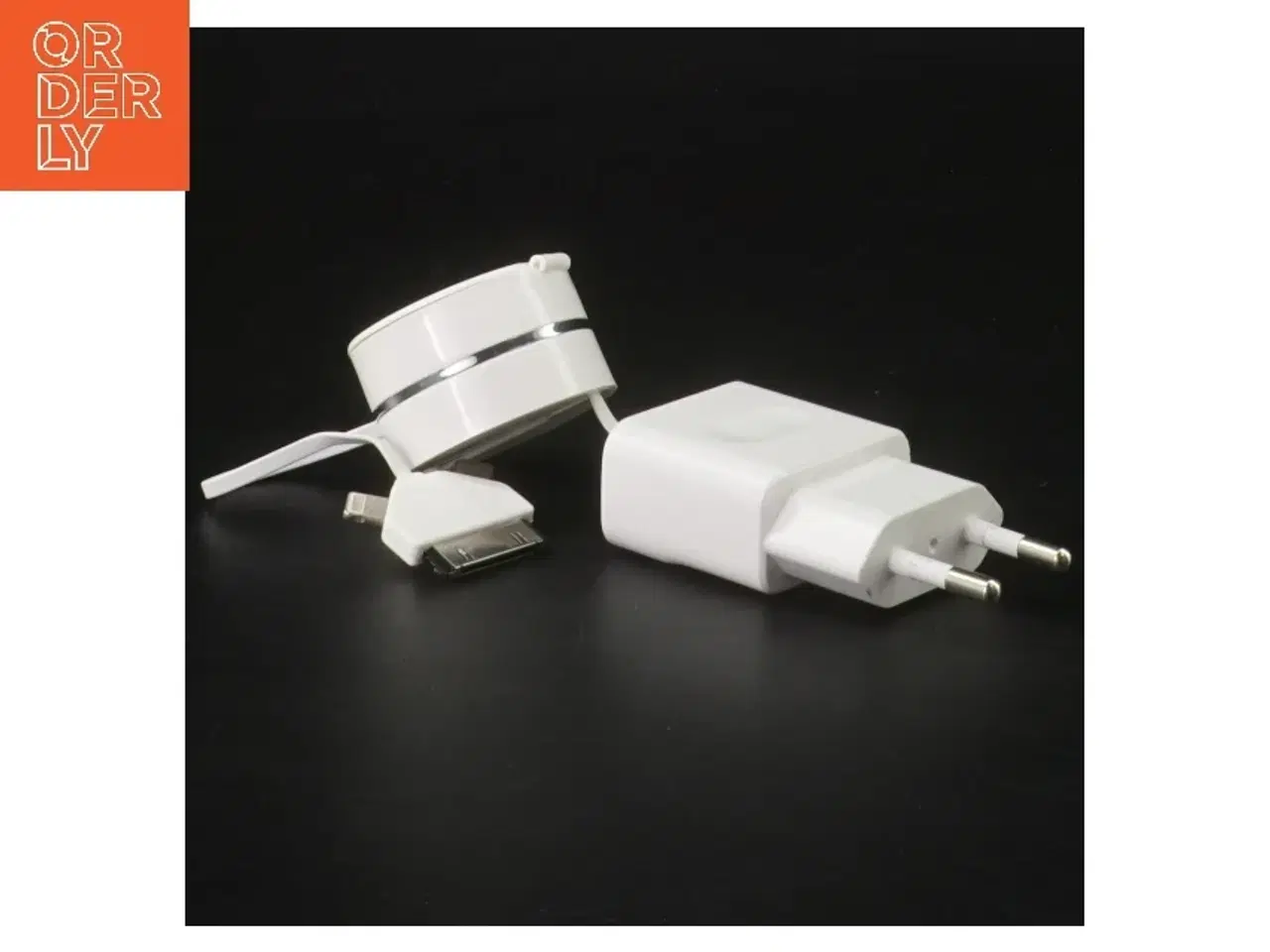 Billede 3 - Hvid mobil oplader med adaptere fra Huawei (str. 10 cm)