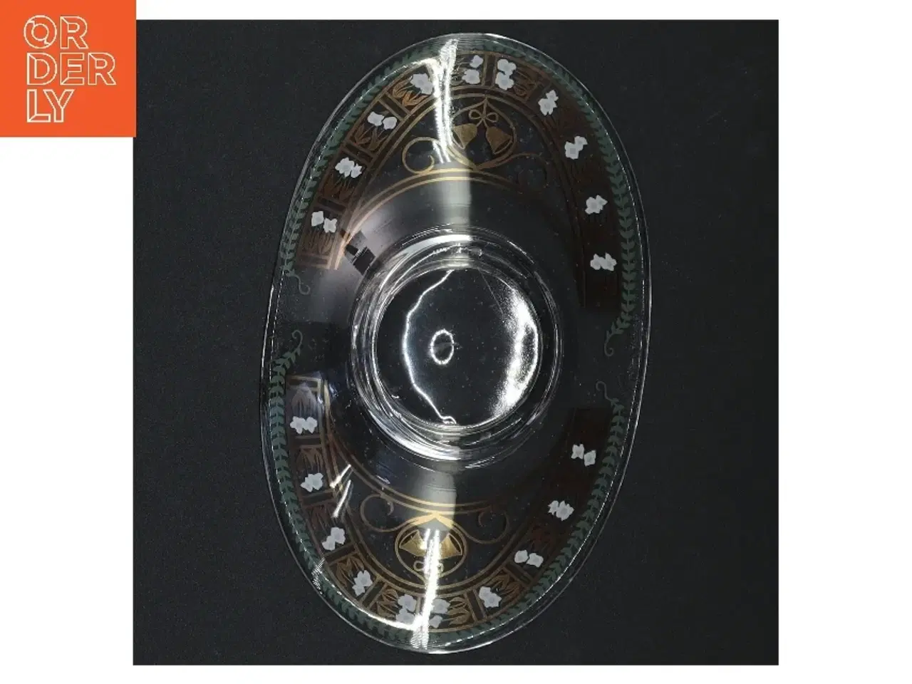 Billede 3 - Glasfad med dekorative detaljer (str. 19 x 11,5 x 3,5 cm)