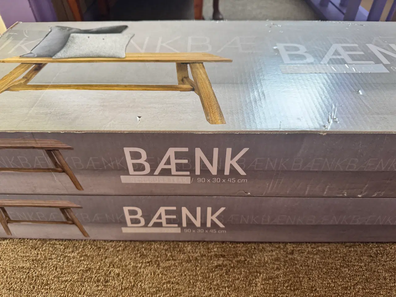Billede 2 - Splinterny, aldrig udpakket bænk i teak