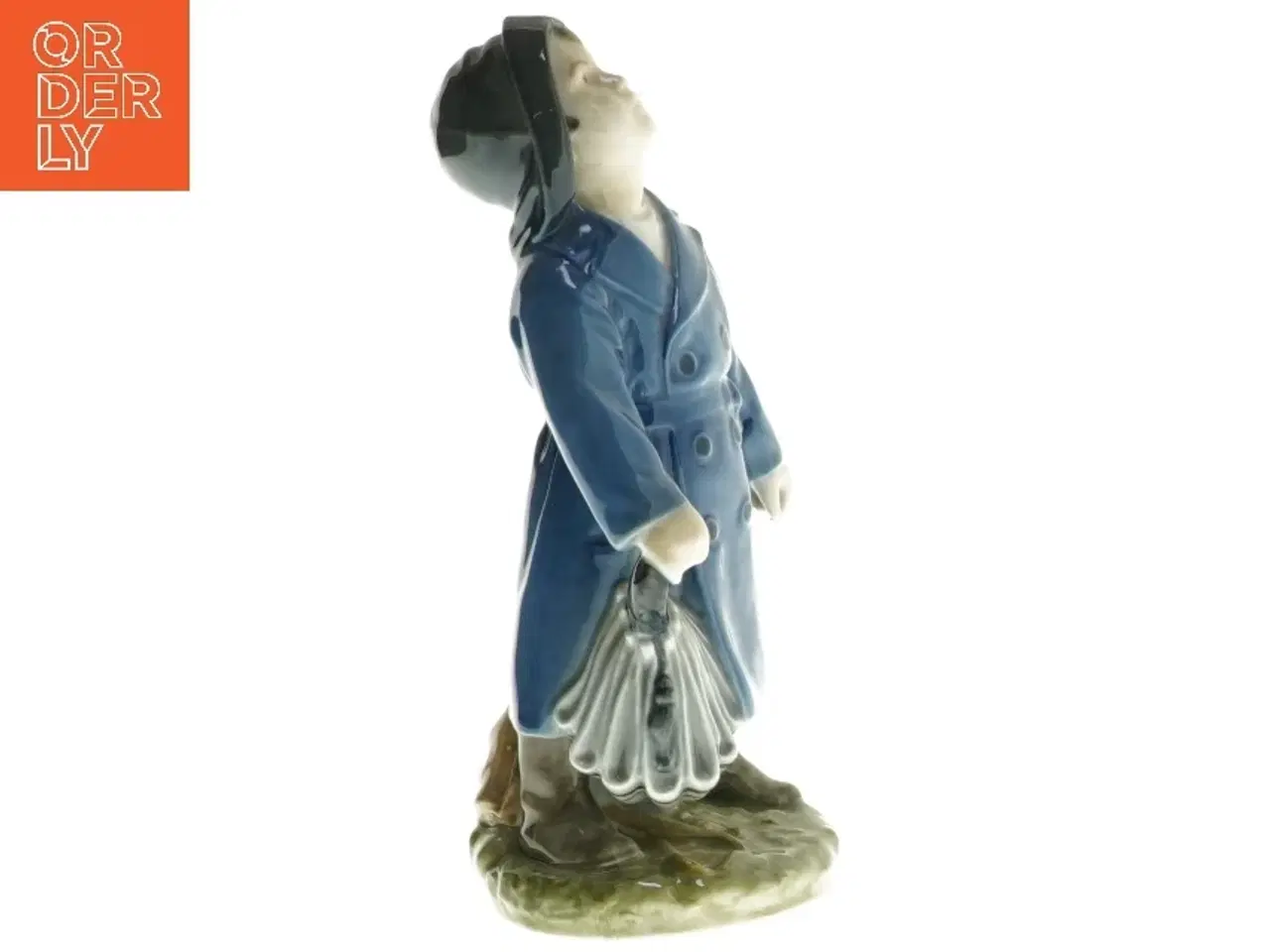 Billede 3 - Porcelænsfigur med frakke og paraply fra Royal Copenhagen (str. 18,5 cm)