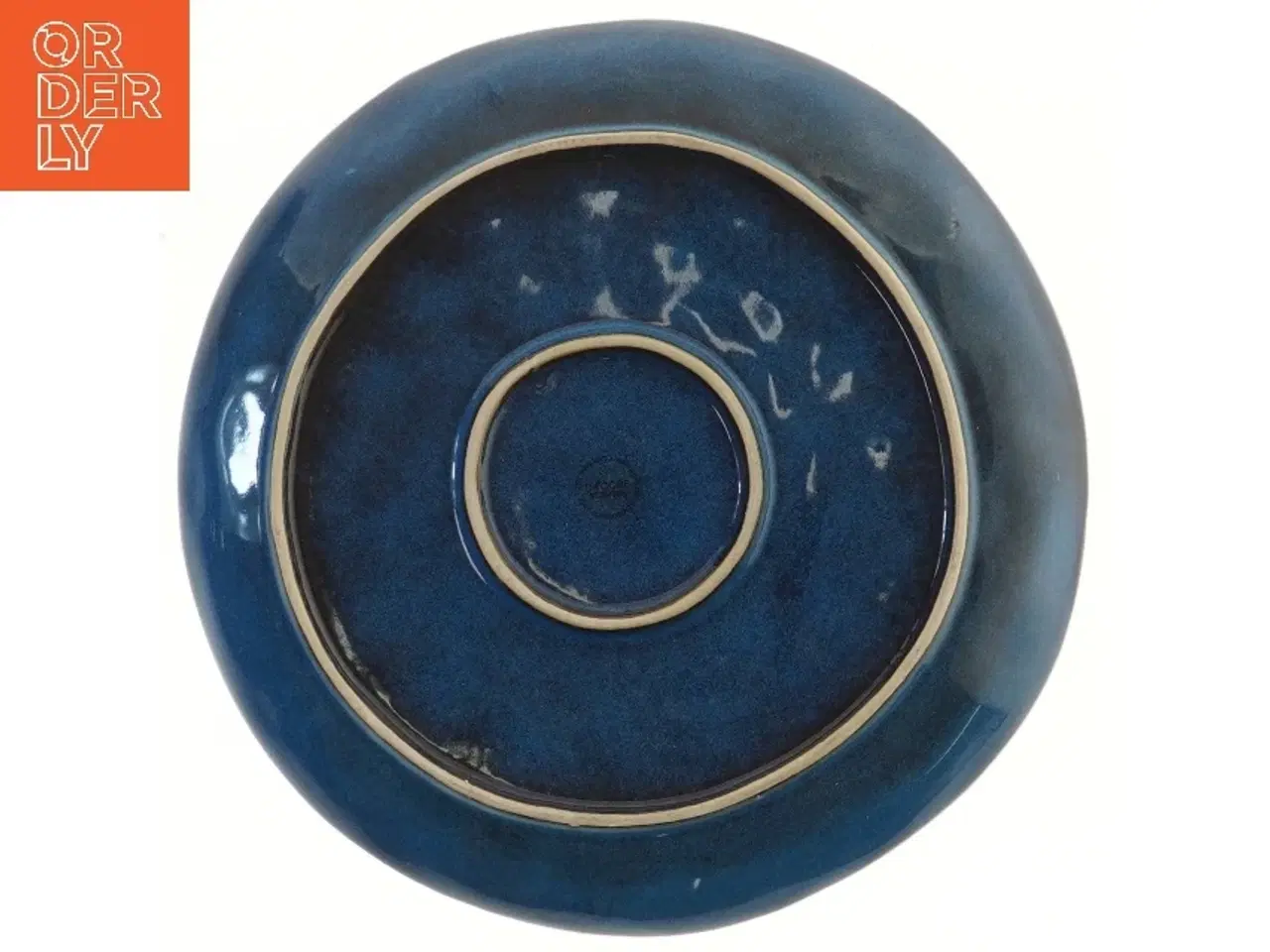 Billede 3 - Blåt dekorativt fad stentøj (str. Ø 28,5 cm)