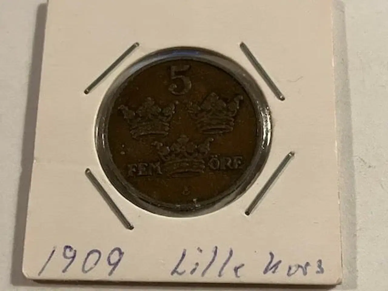 Billede 1 - 5 øre 1909 Small Cross Sweden