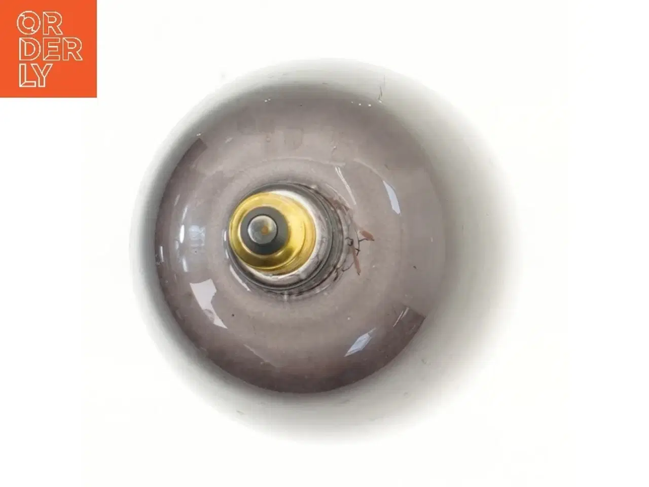 Billede 2 - Røgfarvet pæreformet pendellampe (str. 21,5 cm)