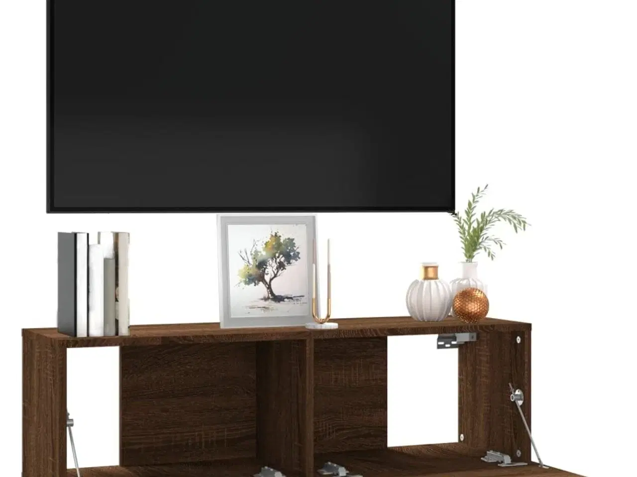Billede 4 - Væghængt tv-bord 100x30x30 cm konstrueret træ brun egetræsfarve