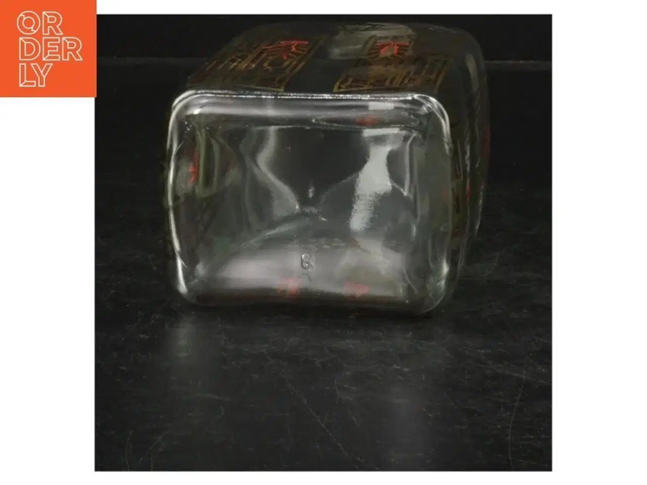 Billede 2 - Dekorativ glasflaske med korkprop fra Holmegaard (str. 19 cm)