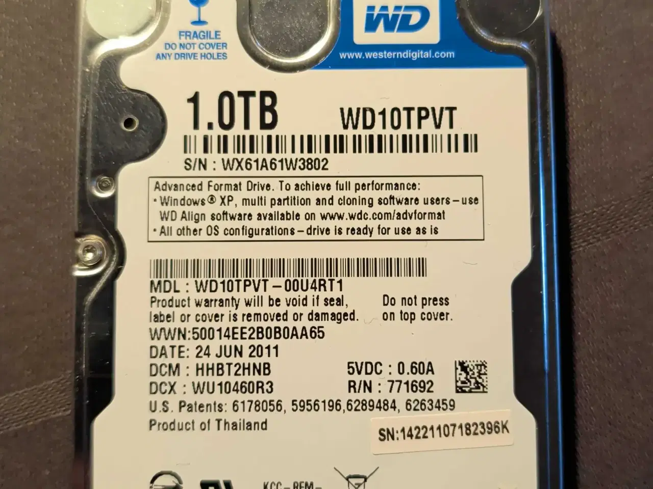 Billede 1 - Wd 2,5"  1TB