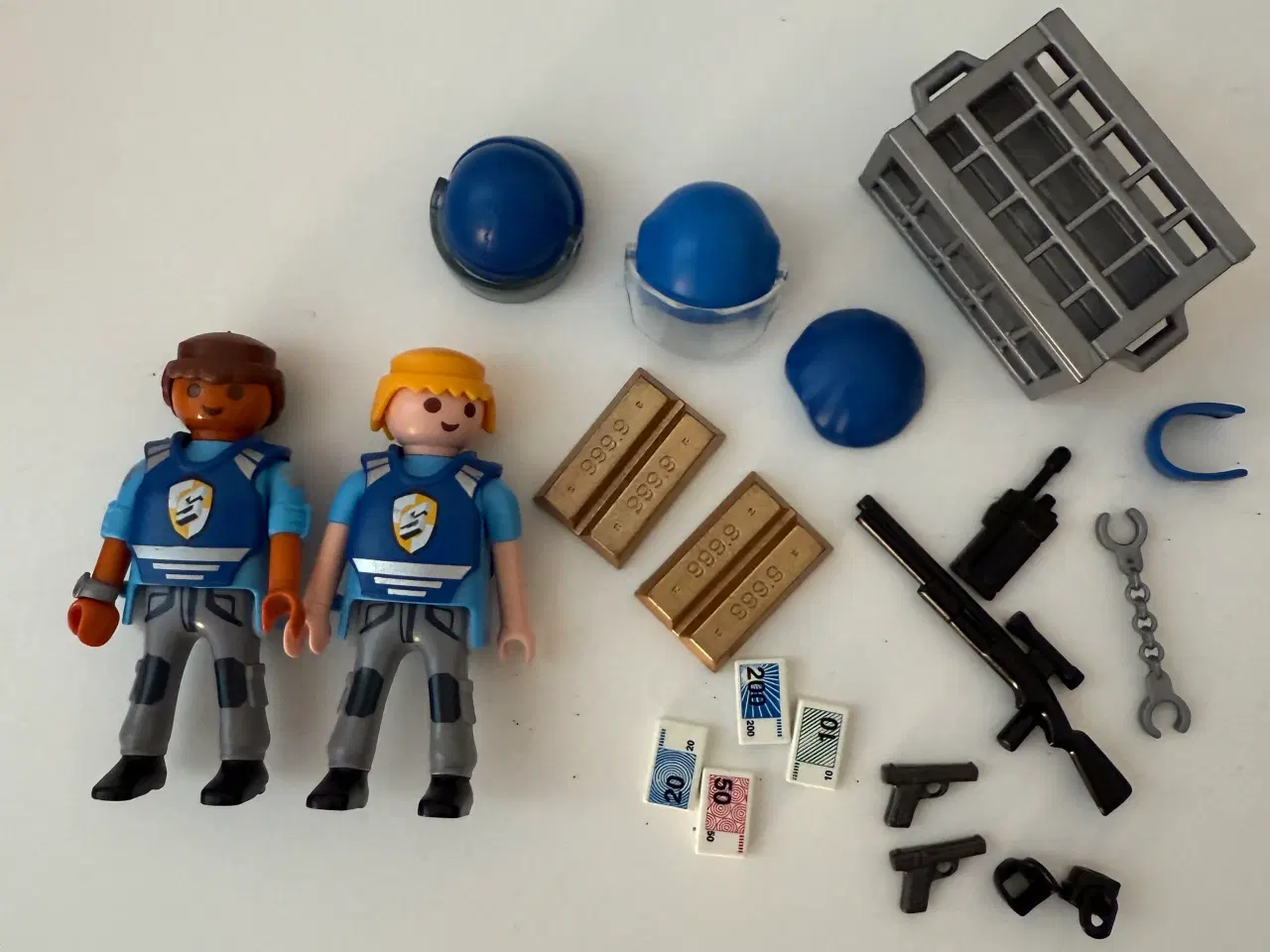 Billede 2 - Playmobil pengetransport, politi, røver, motorcyke
