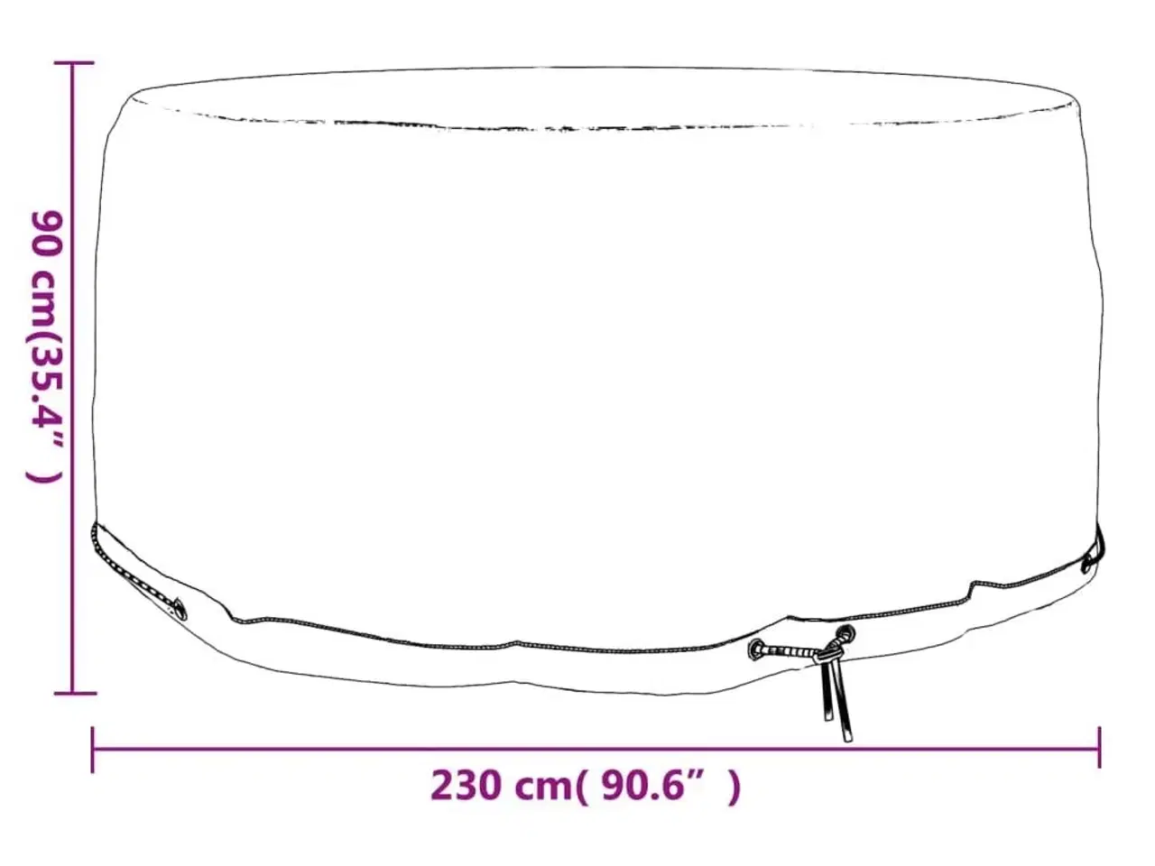 Billede 7 - Havemøbelovertræk Ø230x90 cm 10 øjer rundt