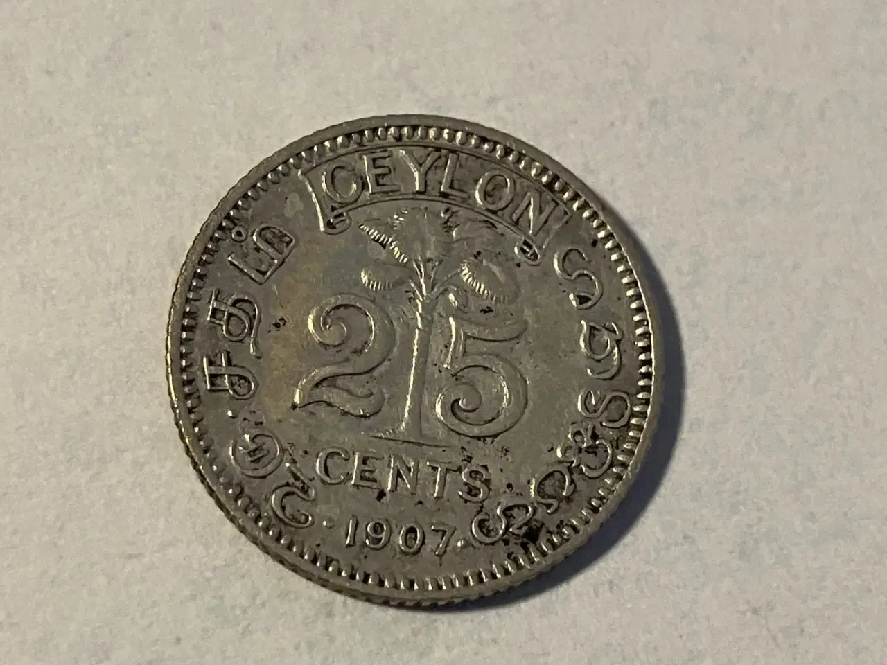 Billede 1 - 25 Cents Ceylon 1907