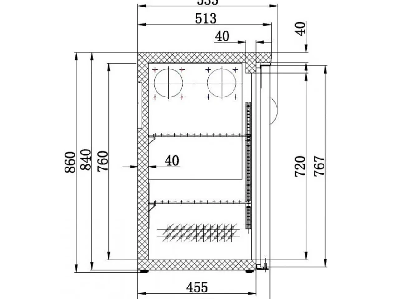 Billede 2 - Barkølebord med 2 glas låger – 350 liter