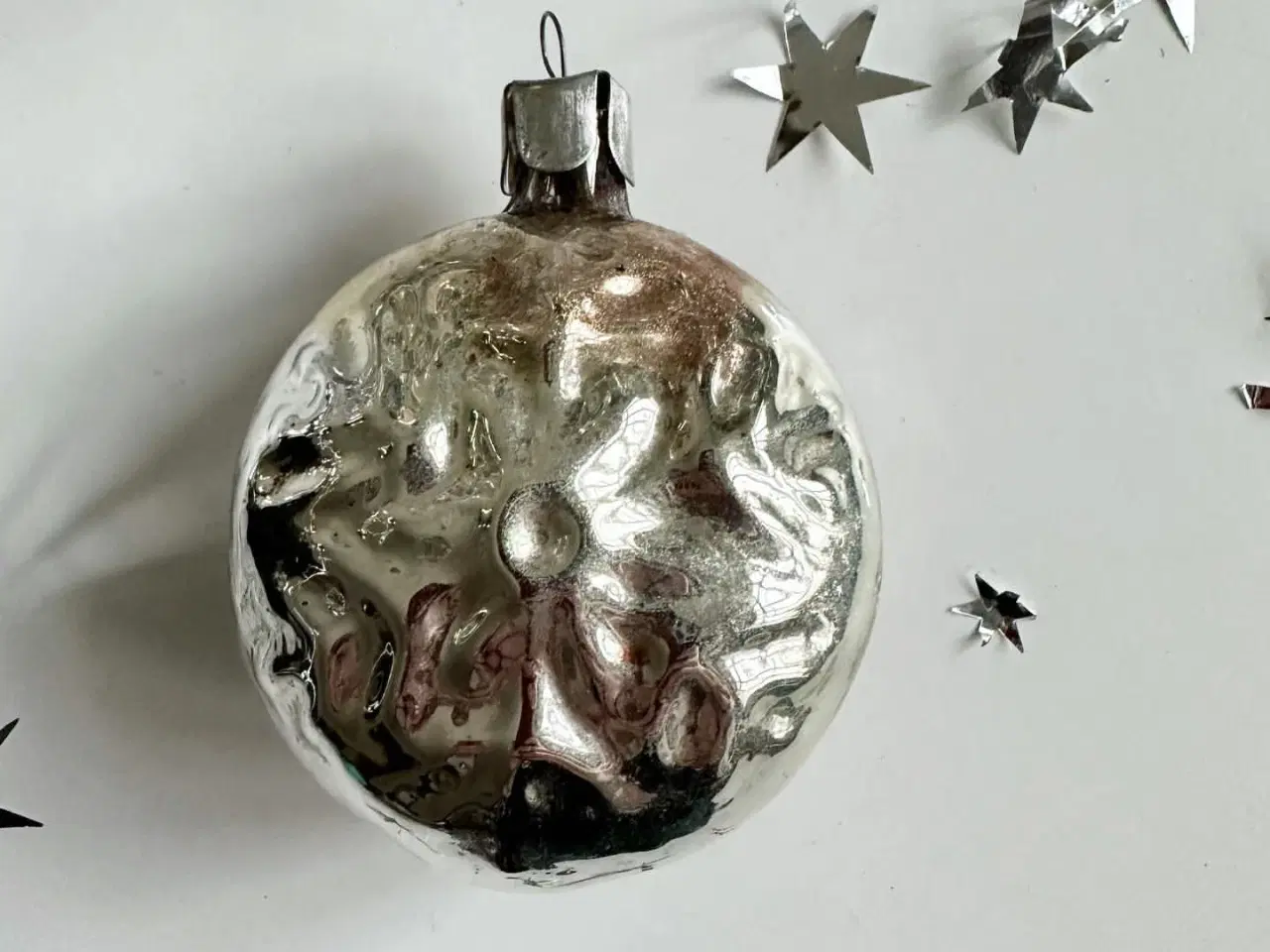 Billede 3 - Vintage julekugle, mørk sølv