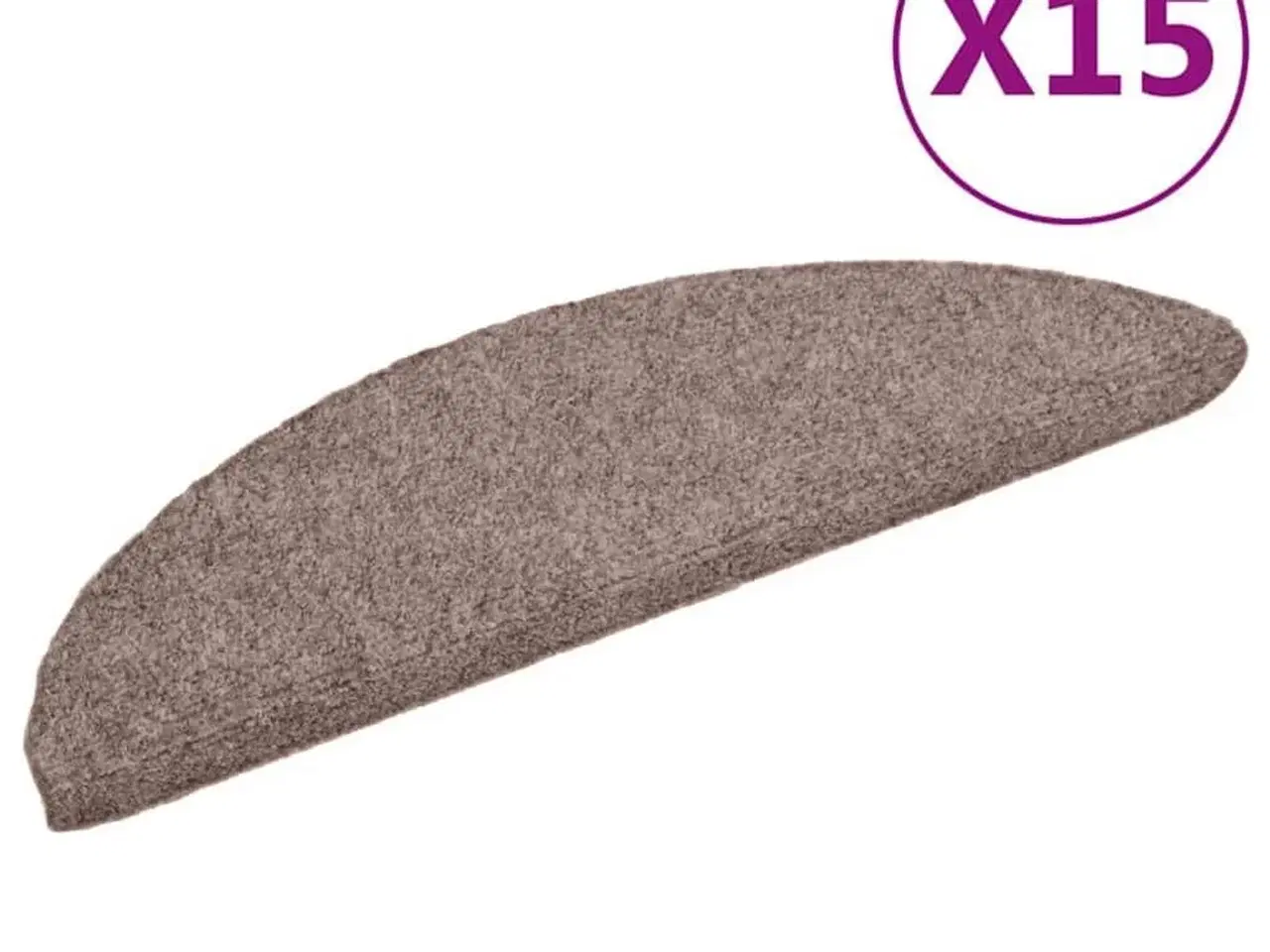 Billede 2 - Trappemåtter selvklæbende 15 stk. 56x17x3 cm lys brune halvrund