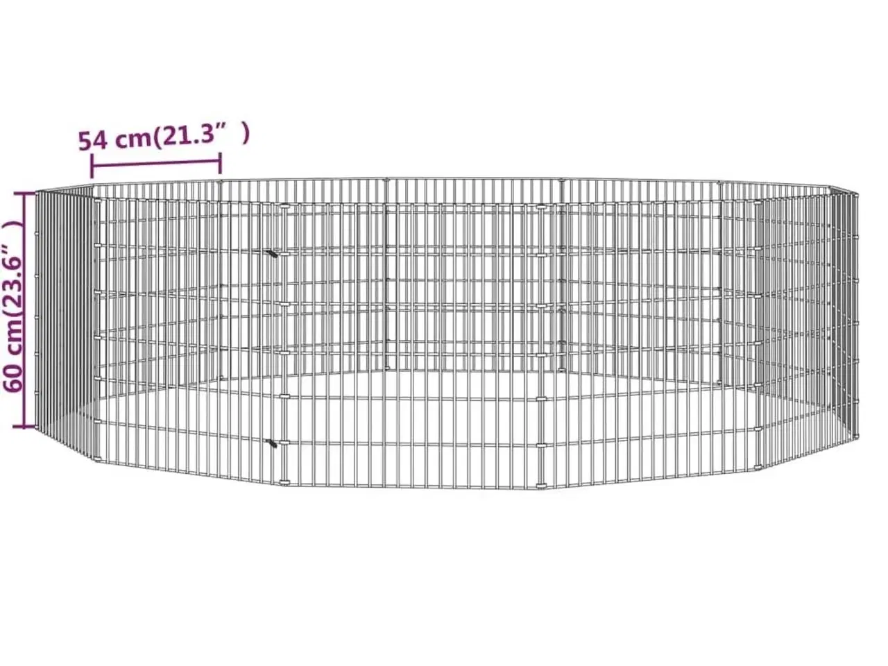 Billede 8 - 12-panels kaninbur 54x60 cm galvaniseret jern