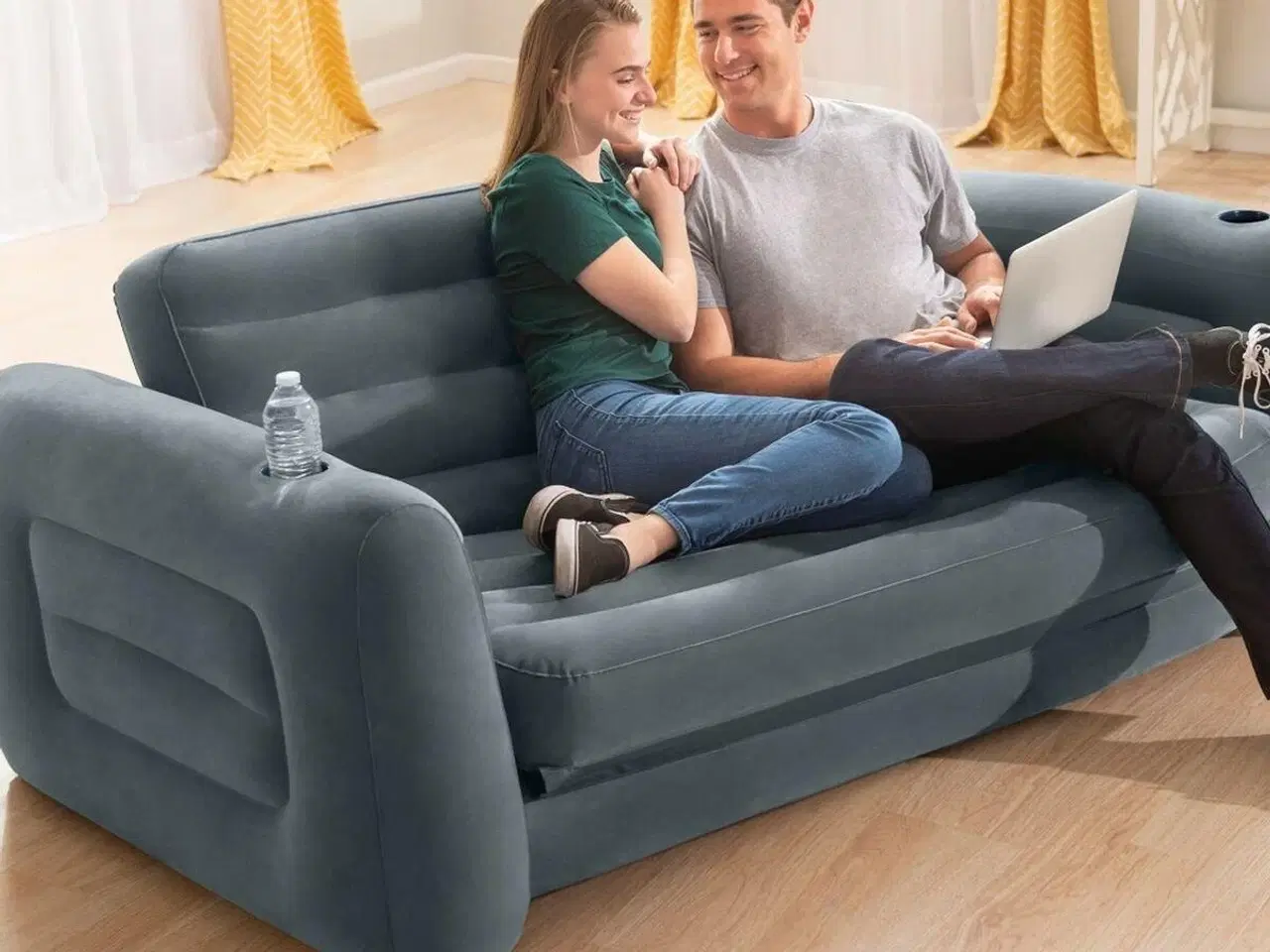 Billede 3 - Oppustelig sovesofa Intex Pull-Out 203 × 66 × 224 cm - grå