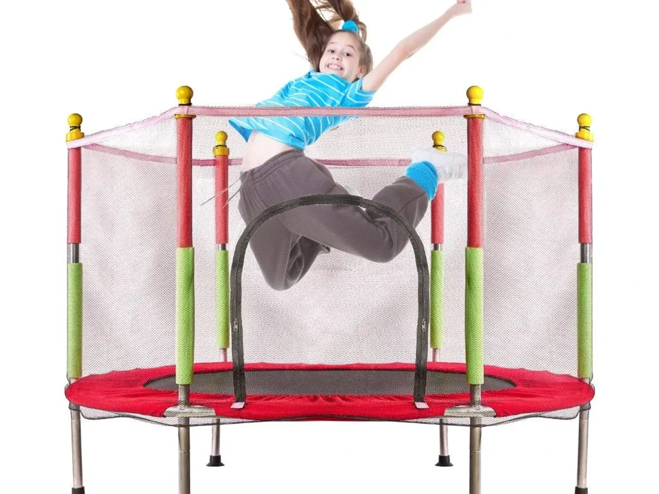 Billede 2 - Havetrampolin til børn 140 cm – rød med sikkerhedsnet