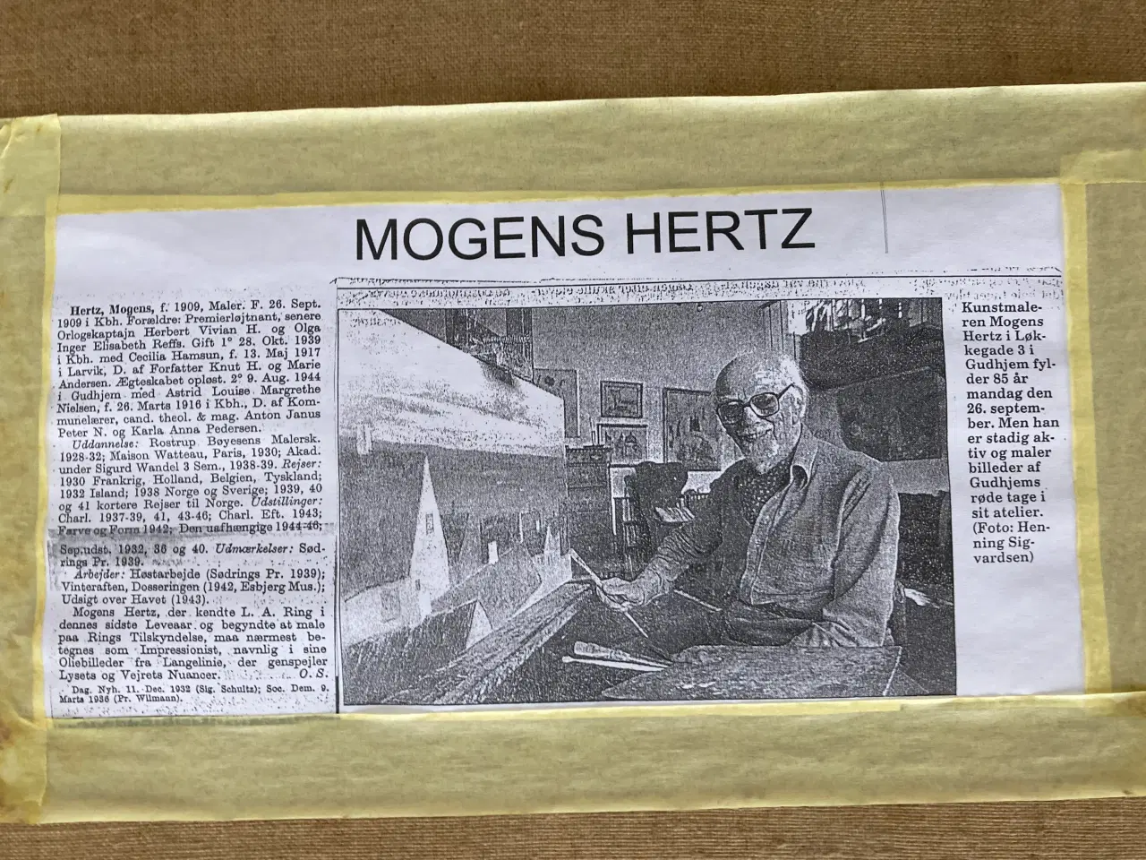 Billede 3 - Mogens Hertz Gudhjem maleri medmøl1951, 110x89 cle