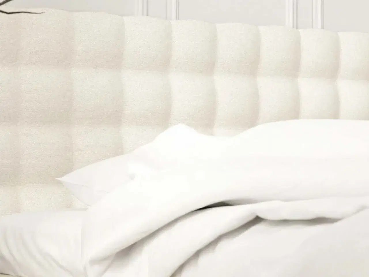 Billede 2 - Kontinentalseng | 180x200 cm | Lys beige (ubrugt)