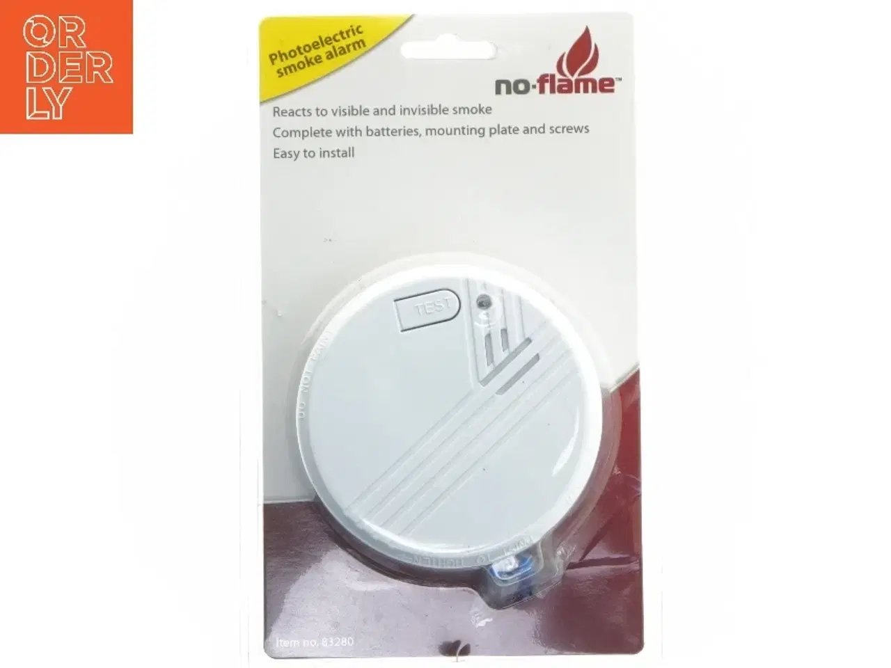 Billede 1 - Fotoelektrisk røgalarm fra No-Flame (str. 101x34 mm)