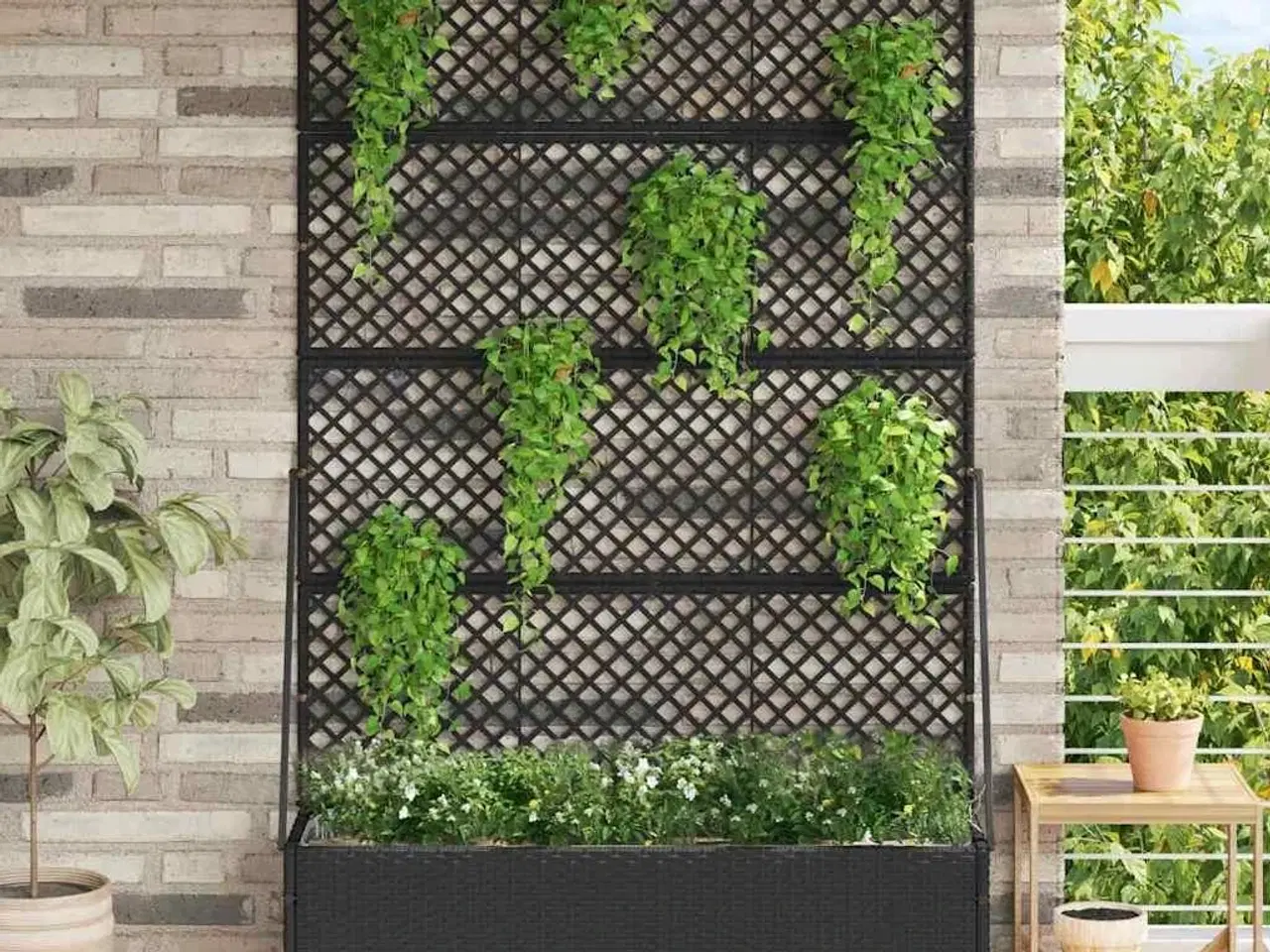 Billede 1 - Plantekasse Sort 105 x 30 x 170 cm Metal