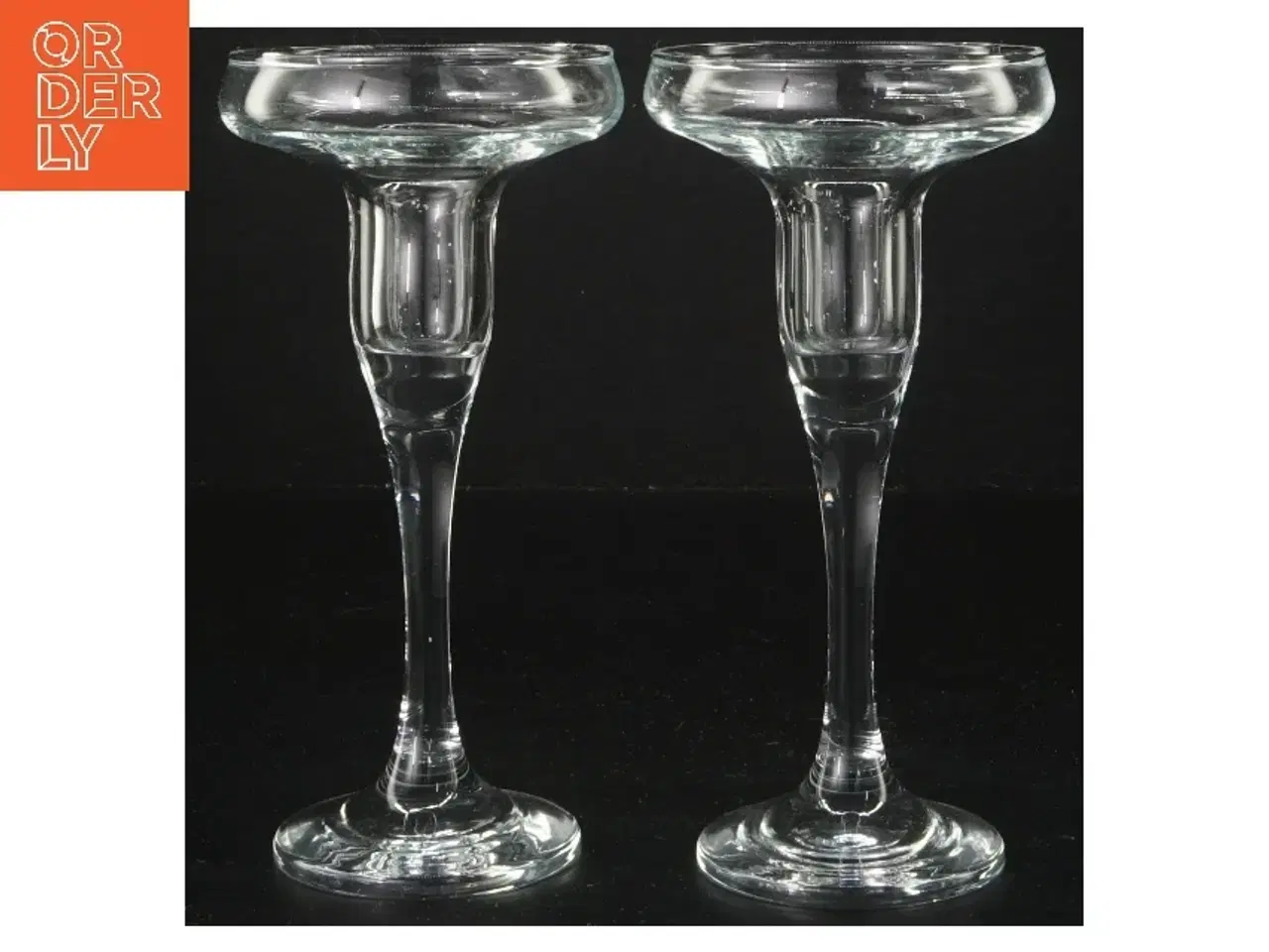 Billede 1 - Glas lysestager (str. 17 cm)