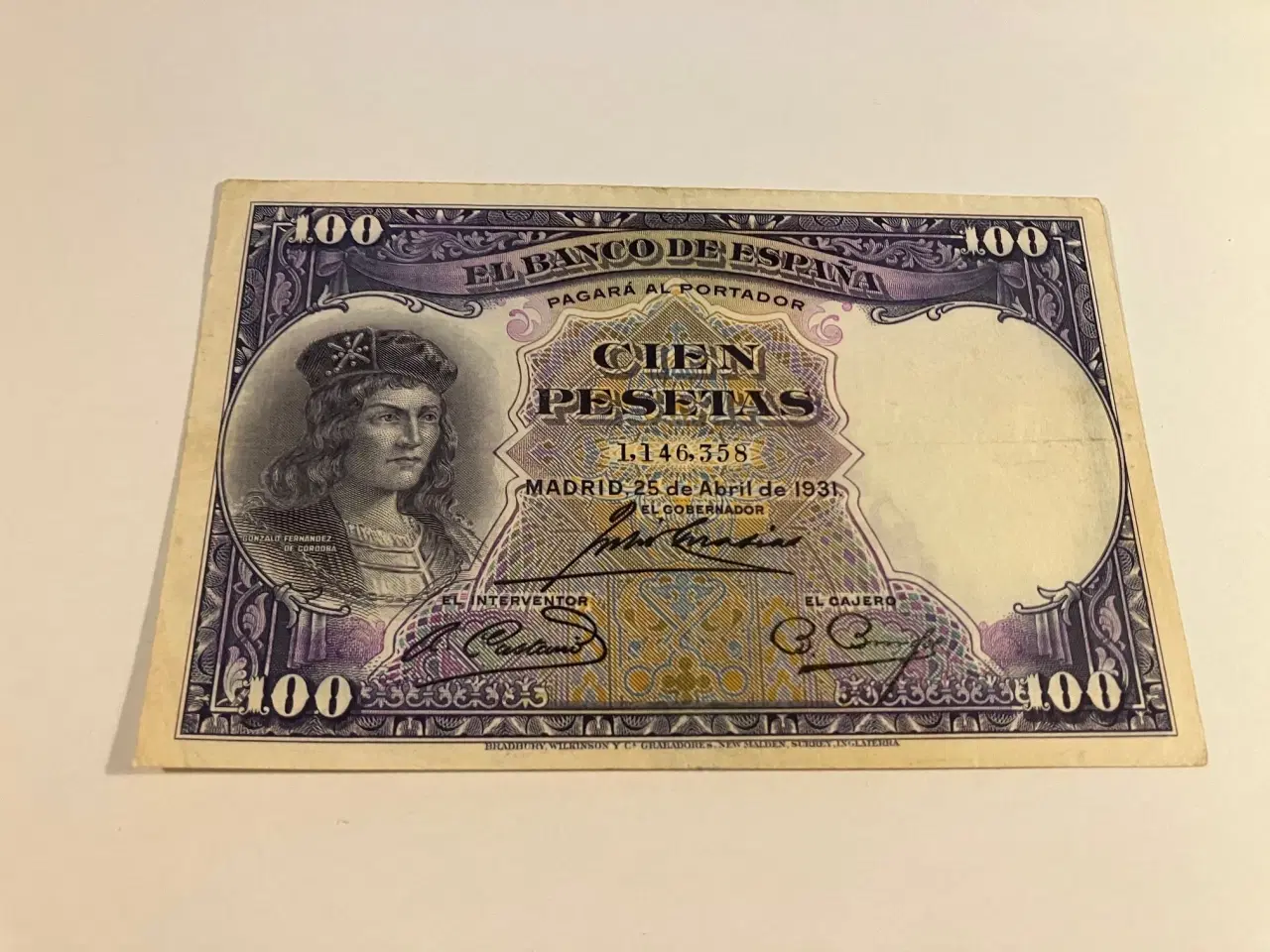 Billede 1 - 100 Pesetas 1931 Spain