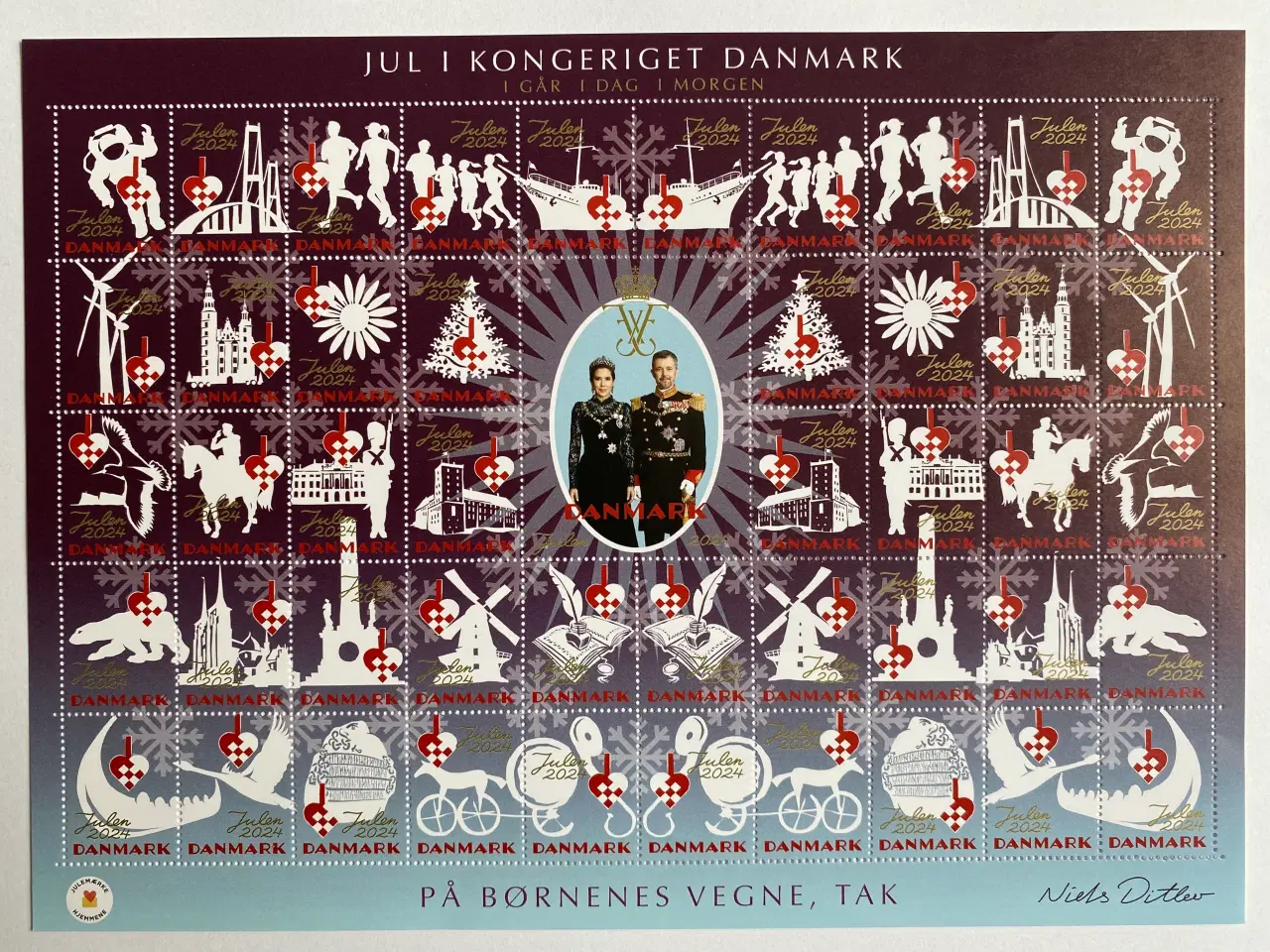 Billede 1 - Julemærker Danmark helark 