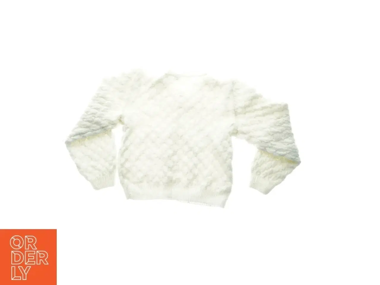 Billede 2 - Hjemmestrikket hvid cardigan (str. 44 x 40 cm ærme 39 cm)